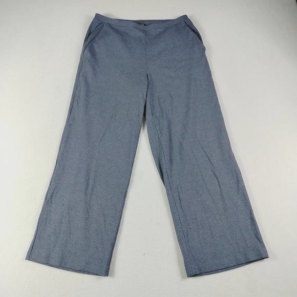 Eileen Fisher Pants Womens‎ Small Gray Ribbed Cropped Elastic Waist Lounge
